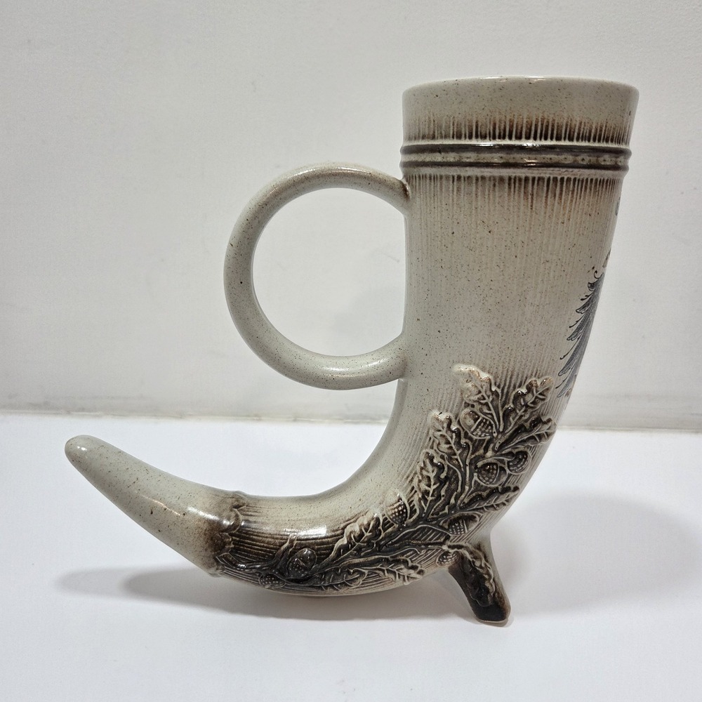 Vintage German Ceramic Drinking‎ Horn Beer Stein – Eagle Crest & "Old Germany" - Picture 3 of 7